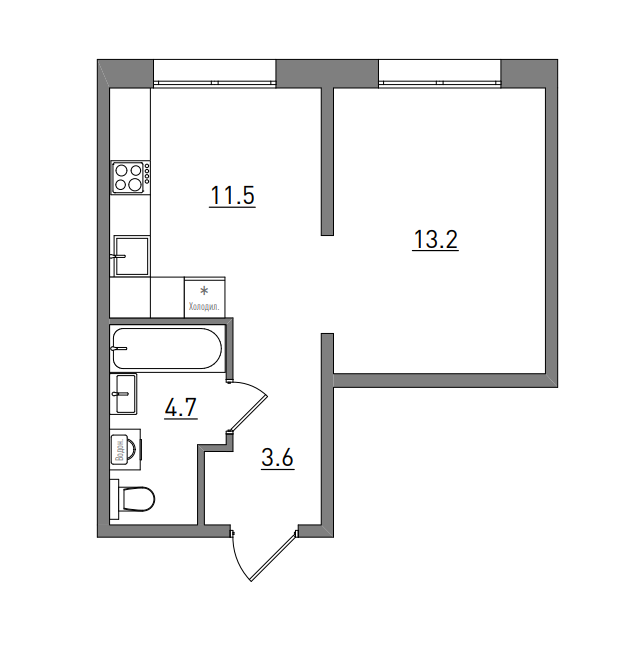 планировка квартиры 33 м2